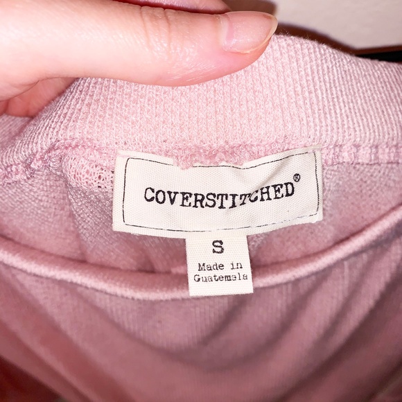 Coverstitched Soft Pink Waffle Sweatshirt - Picture 6 of 7